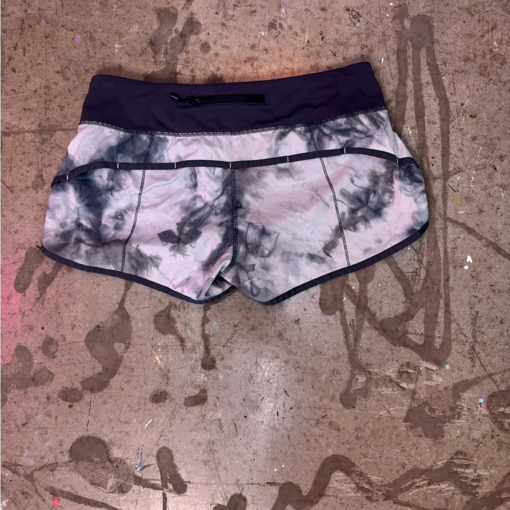 Lululemon Athletica Purple and Gray Tie-Dye Athletic Shorts